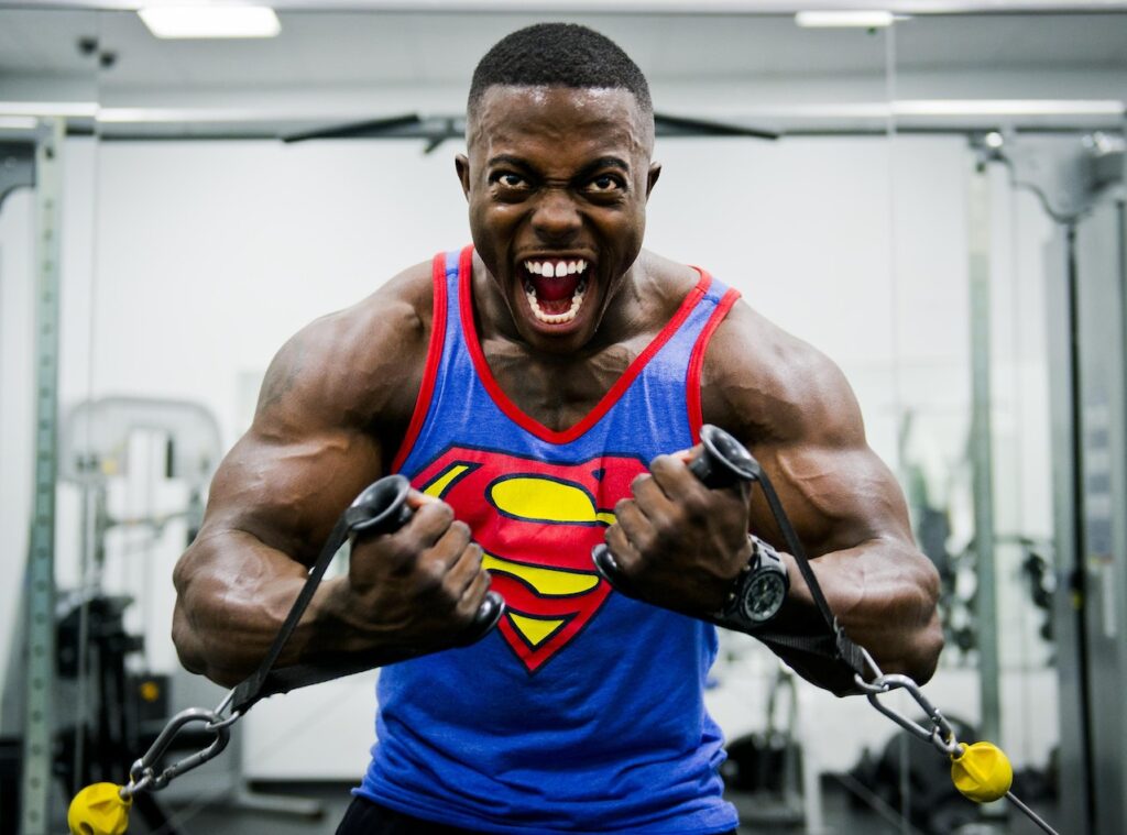 Strength and health picture of muscle man