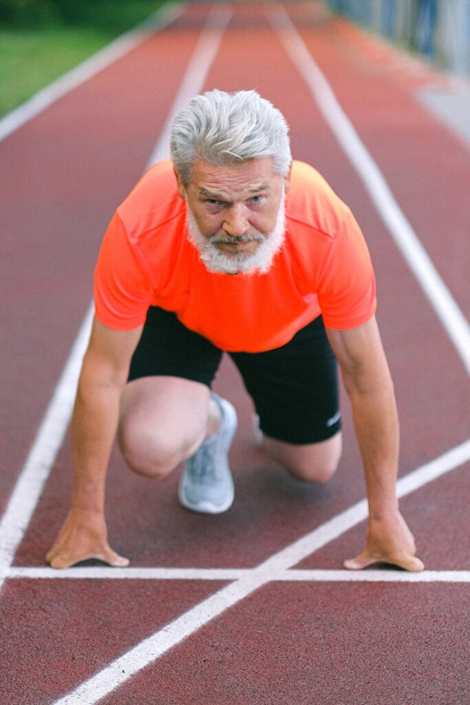 man ready to sprint