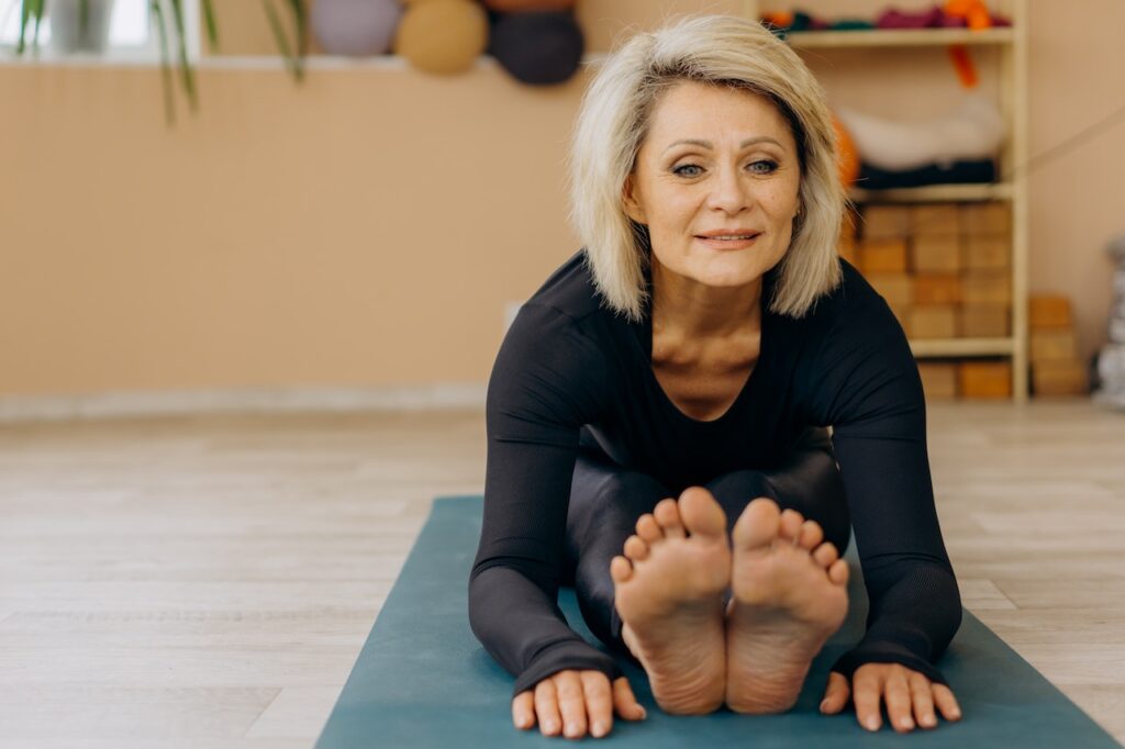lady stretching senior