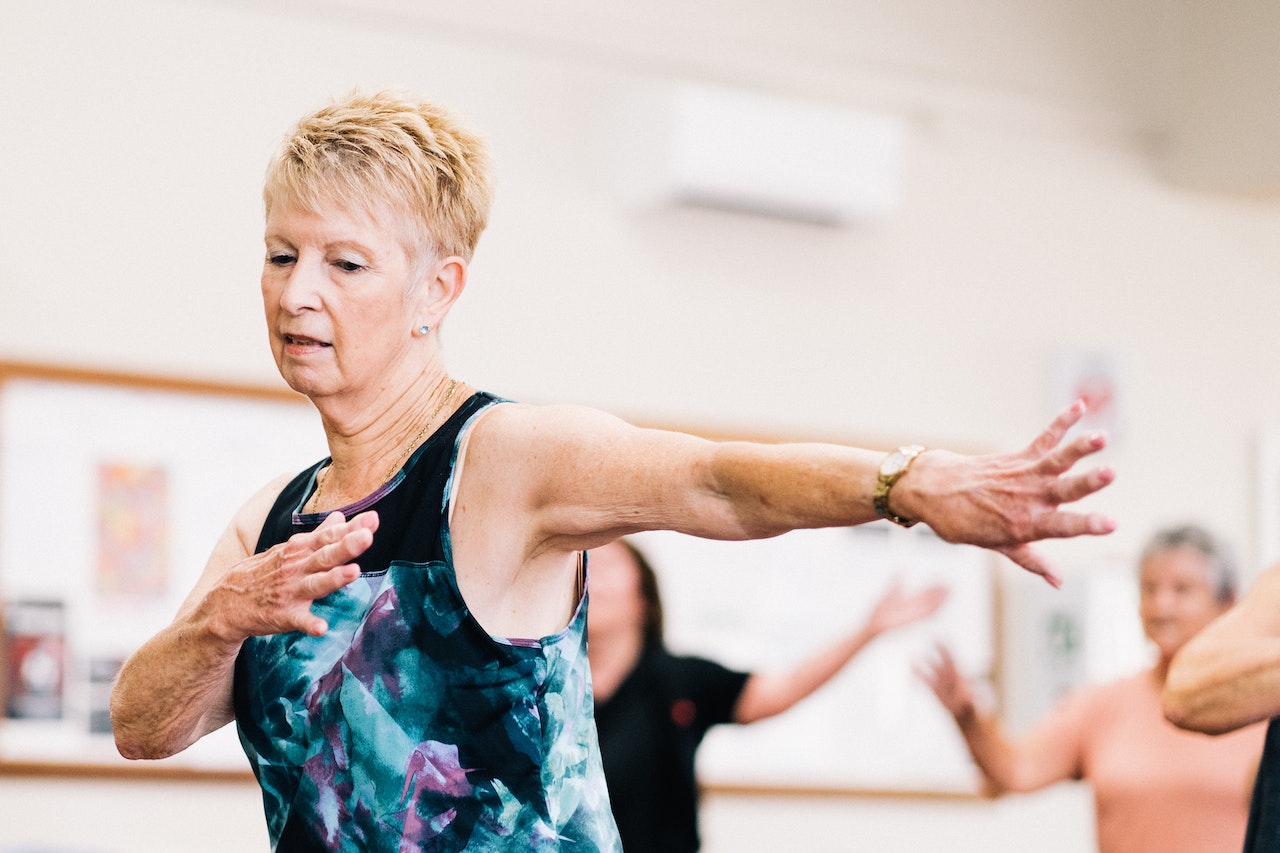 older lady working out