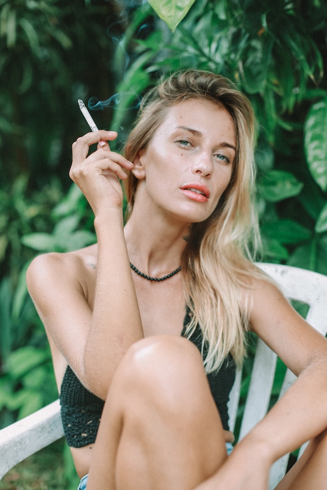 woman smoking